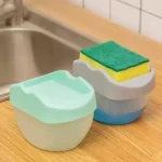 Dispensador De Jabon Liquido Lavaloza Con Esponja Contenedor Verde