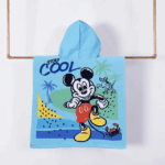 Toalla Con Capucha Mickey Mouse Microfibra Playa Baño Niños - Imagen 2