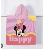 Toalla Con Capucha Minnie Mouse 120x60cm Microfibra Playa - Imagen 4