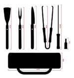 SET ASADO 10 PIEZAS PACK PARRILLA BOLSO 44x15x7cm - Imagen 4